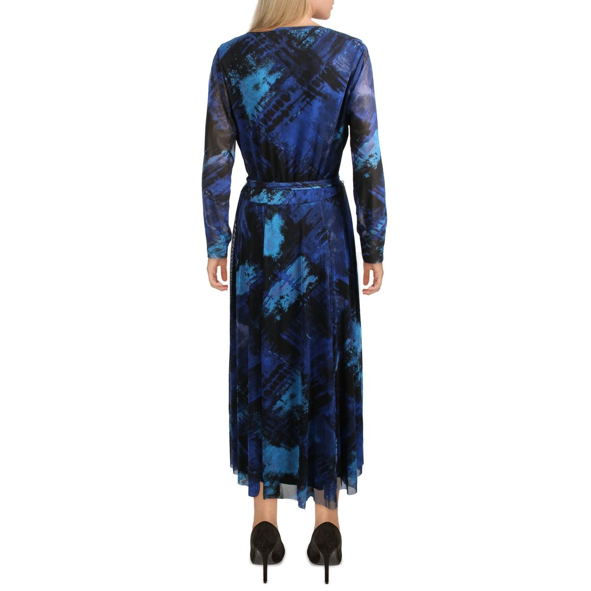 Anne Klein Womens Printed Calf Midi Dress