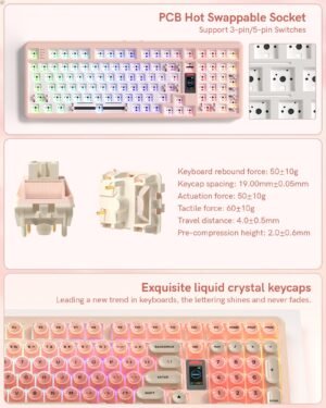 Womier WK98 98% Mechanical Gaming Keyboard With Multimedia Screen - Image 4