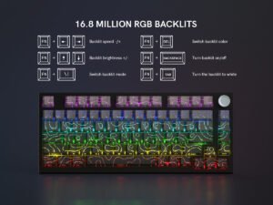 Womier WK75 75% Hot-Swappable Wireless Keyboard with Multimedia Knob - Image 12