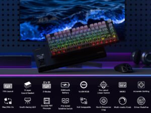 Womier WK75 75% Hot-Swappable Wireless Keyboard with Multimedia Knob - Image 2