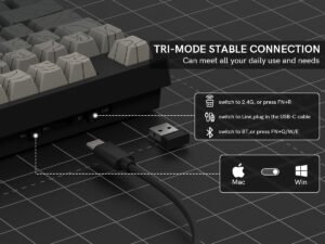 Womier WK75 75% Hot-Swappable Wireless Keyboard with Multimedia Knob - Image 5