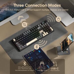Womier M98 96% Wireless Mechanical Keyboard with Mini Display and Knob - Image 3
