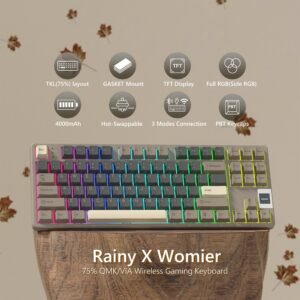 Womier QK87 TKL QMK/VIA Support Wireless Keyboard with Multimedia Display - Image 2