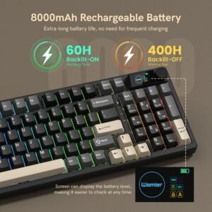 Womier M98 96% Wireless Mechanical Keyboard with Mini Display and Knob - Image 5