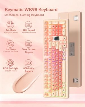 Womier WK98 98% Mechanical Gaming Keyboard With Multimedia Screen - Image 10