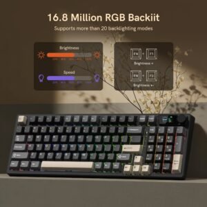 Womier M98 96% Wireless Mechanical Keyboard with Mini Display and Knob - Image 8