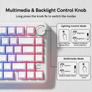 Womier L75 75% Wireless RGB Gasket Mounted Mechanical Keyboard with Knob - Image 6