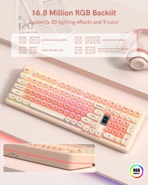 Womier WK98 98% Mechanical Gaming Keyboard With Multimedia Screen - Image 8