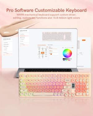 Womier WK98 98% Mechanical Gaming Keyboard With Multimedia Screen - Image 9