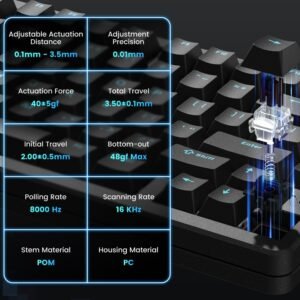 Womier SK75 TMR Wireless Magnetic Switch Aluminum Keyboard - Image 13