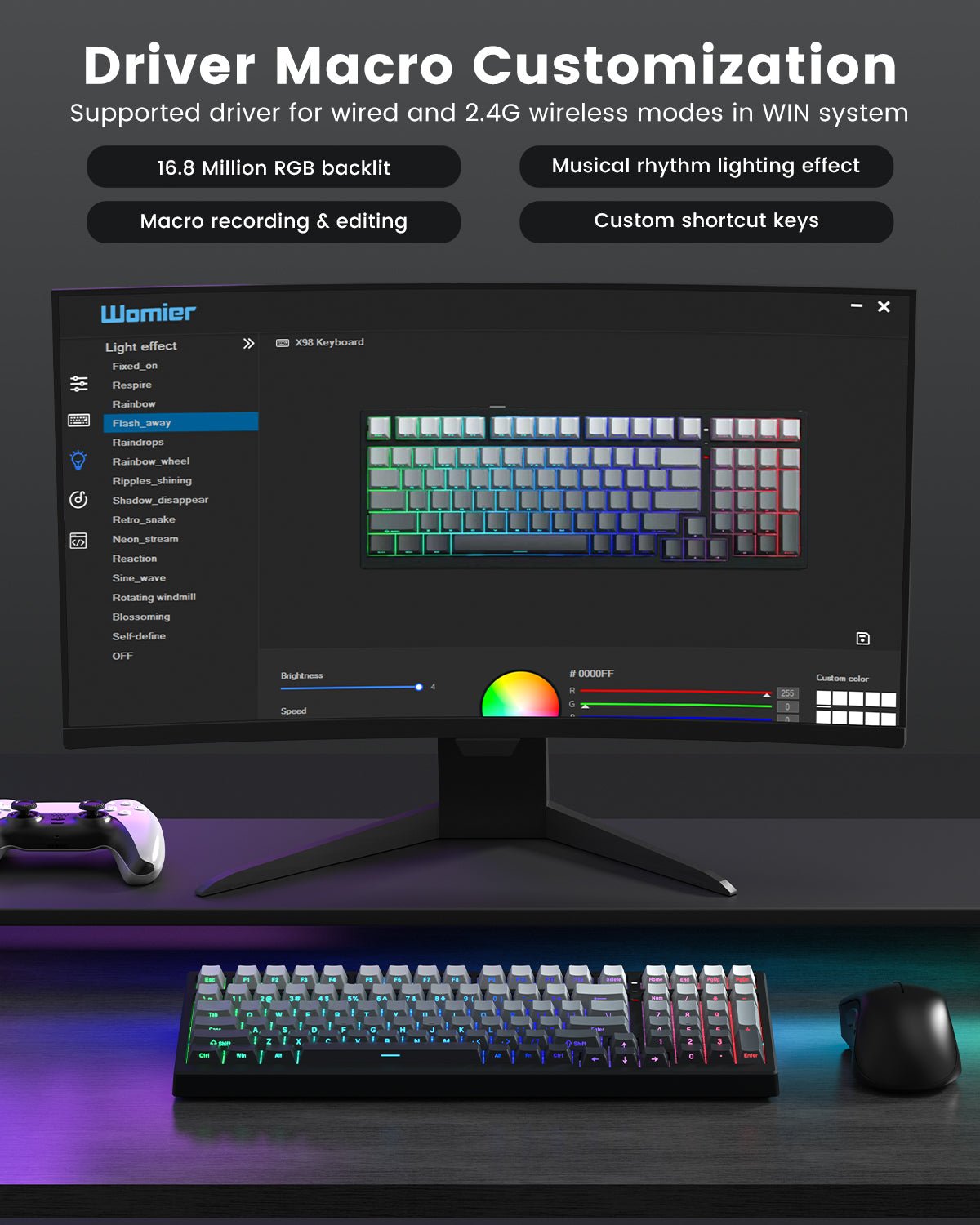 Womier X98 Wireless Mechanical Keyboard. RGB Gaming Keyboard - Image 9